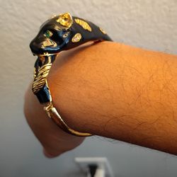Enameled Leopard Bracelet