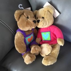Hallmark ❤️ Valentine❤️ Kiss Kiss Kissing Plush Stuffed Bears (New w/tags)