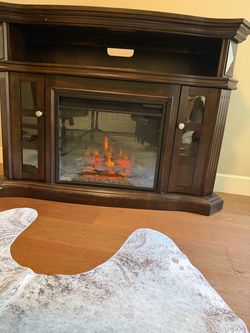 Wood Electric Fireplace entertainment center