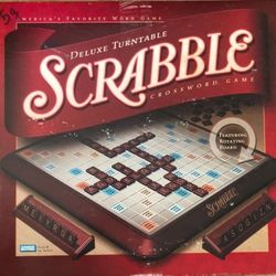 SCRABBLE DELUXE TURNTABLE CROSSWORD GAME LIKE NEW
