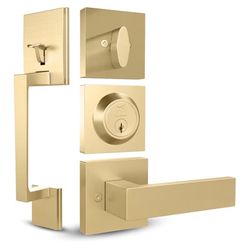 Mega Handles TOBELLE Entry Door Handleset in Satin Brass Finish
