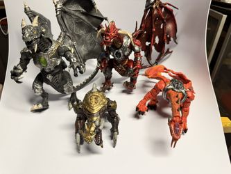 Mega Bloks Metal Ages Platinum Armor Dragon Thoron Figures RARE 