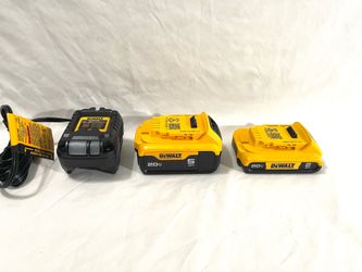Brand new DeWalt 5Ah and 2Ah batteries and new charger