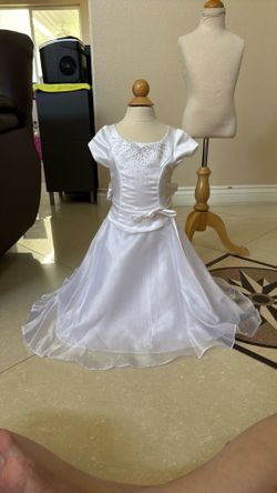 Toddler White Soft Satin