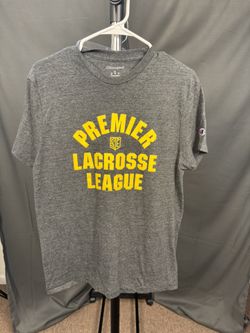 Champion Premier Lacrosse League T-Shirt Men’s Medium – Gray/Yellow – Excellent Condition 