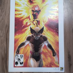J. Scott Campbell SDCC Exclusive X-Men Art Print #8/10 Signed Phoenix Wolverine