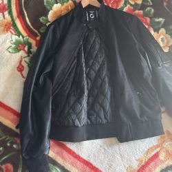 Brand New Denim Jacket/Leather Arms