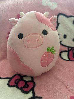 Strawberry cow squishmallow plush