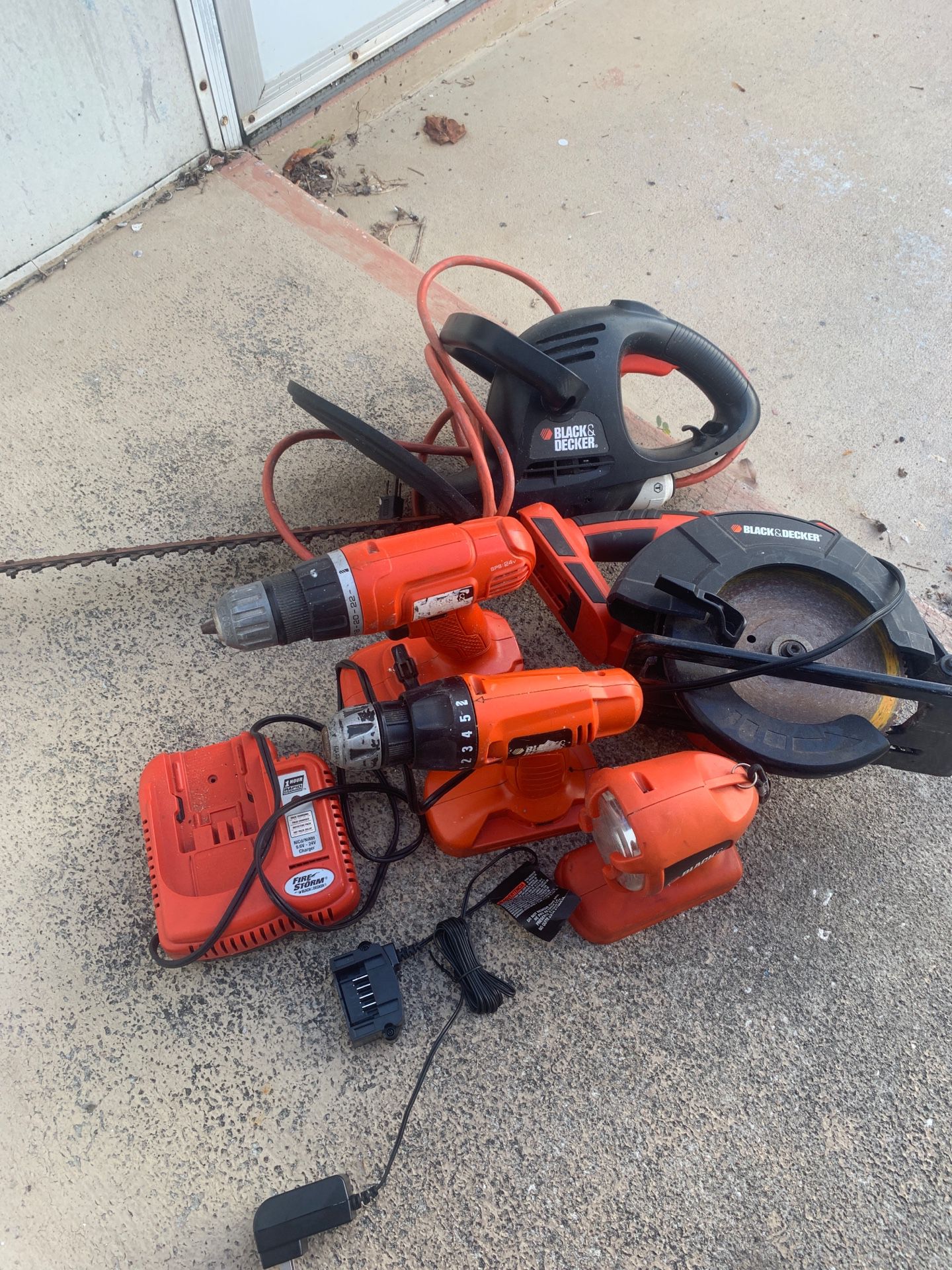 Lot of Black and Decker Power Tools