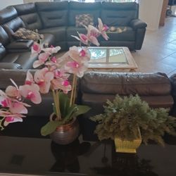 Orchid + Evergreen Shrub Fake Artificial Plant Flower Indoor Decor Decoration Outdoor Lanai Patio