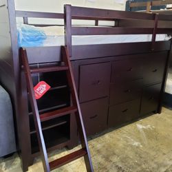 New twin size bed frame with dresser and bookcase tax included free delivery