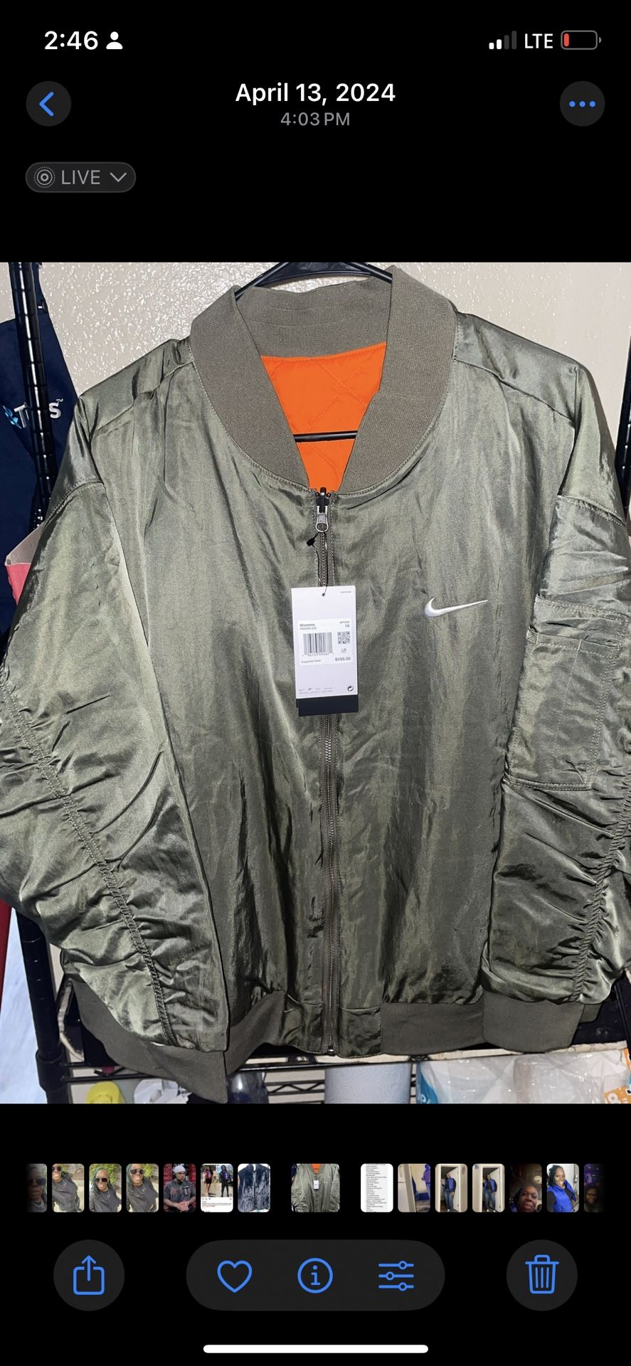 Women’s Reversible Bomber Jacket 1x