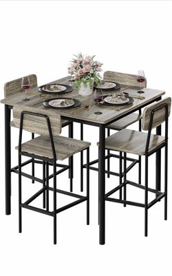 5-Piece Counter Height Dining Table Set