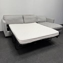 ❌2k OFF❌ Joybird Briar Sleeper Sectional Couch - Gray Sunbrella Premier Fog Fabric , Right Orientation - Can Deliver