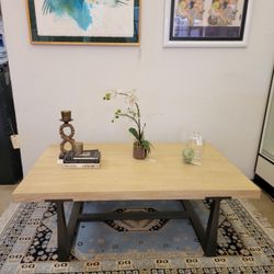Contemporary White Ash and Bronze Coffee Table