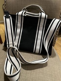 Black and White Canvas Tote Bag Victoria Secret PINK