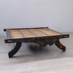 Teak Indian Cart Coffee Table 
