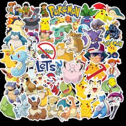 50 Pieces Not Repetitive Pokémon Stickers Pack 