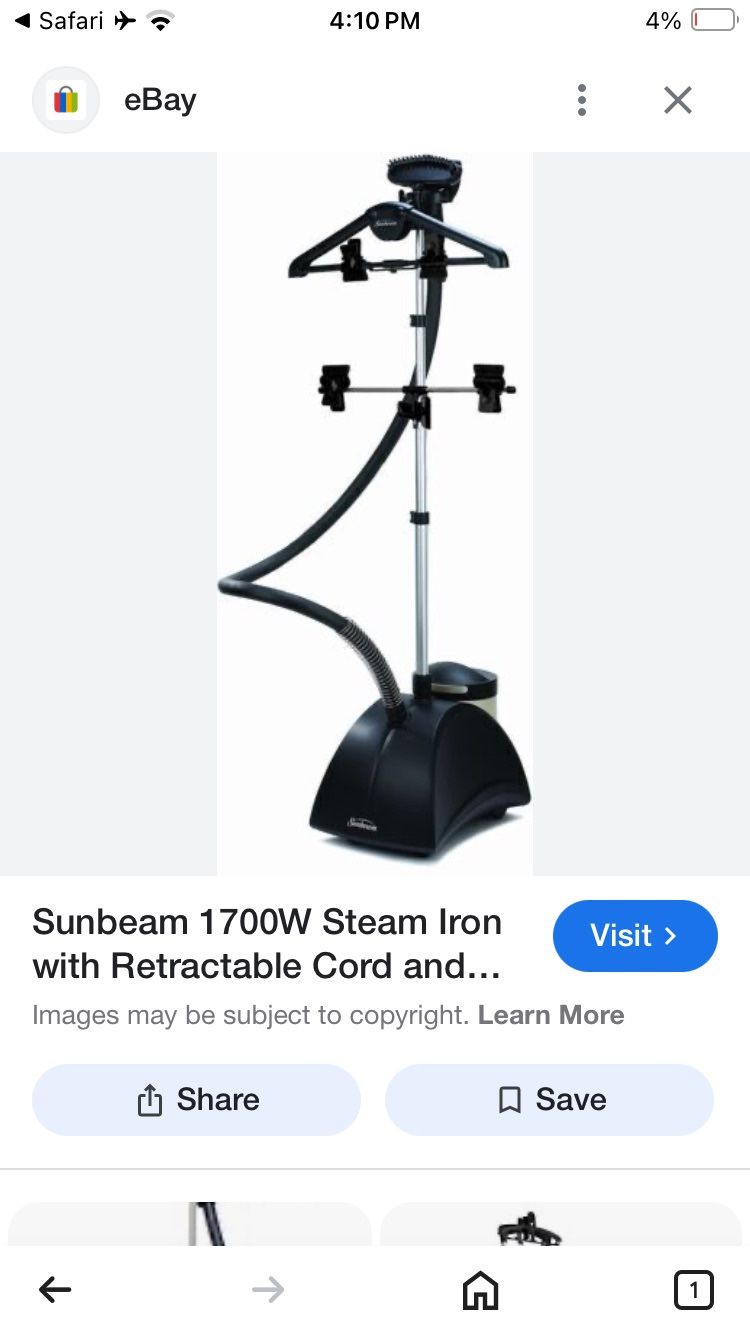 Sunbeam S1(contact info removed)-Watt Classic Garment Steamer