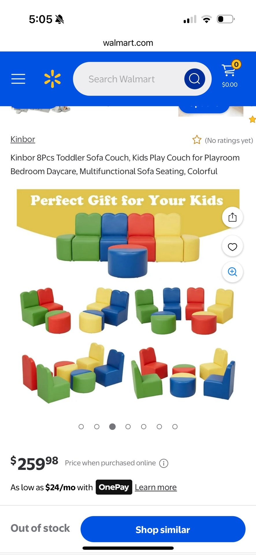 Brand New Kids Colorful Sofa Set (8-Piece)