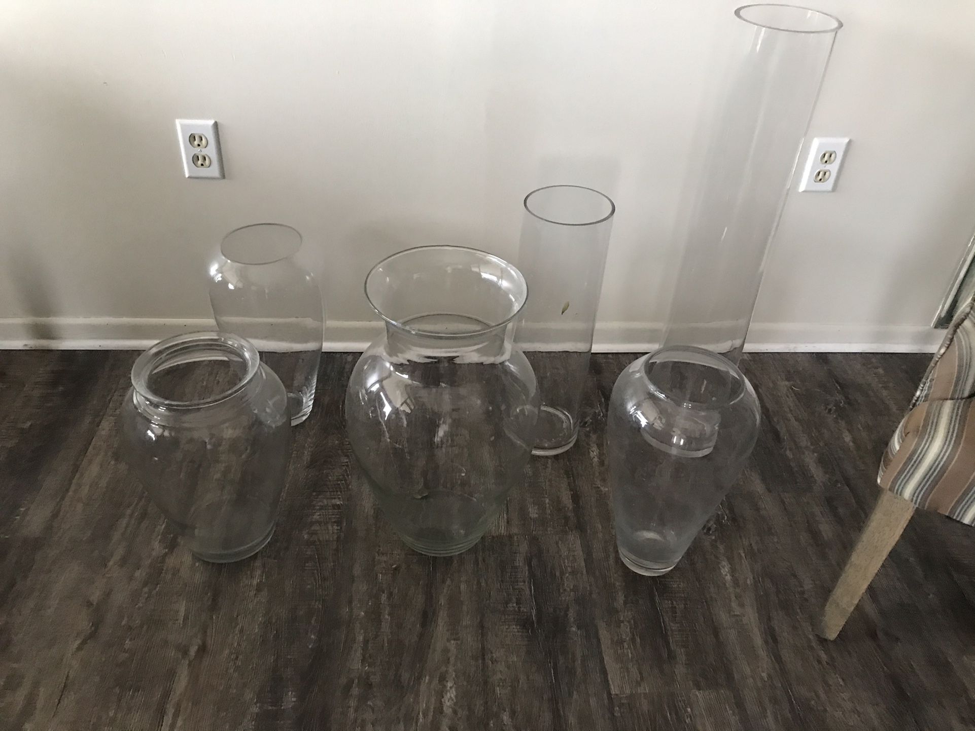 Large Clear Vases