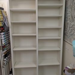 Solid Oak Bookshelf - Custom Painted White