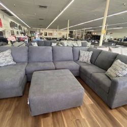 New Gray Ashley Brand Sectional Sofa Couch *Ottoman Sold Separately* 