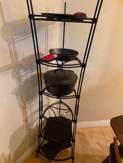 Cast Iron Cookware Set with Storage Rack