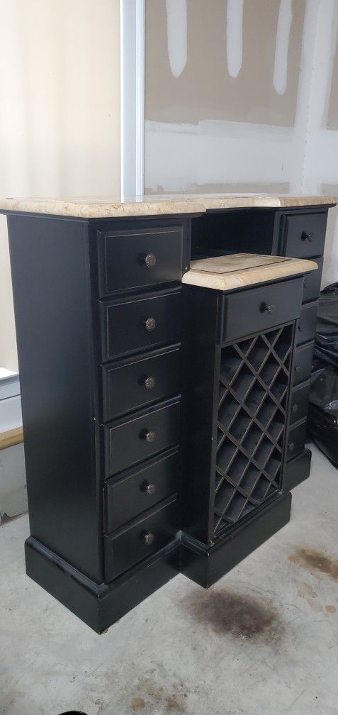 Granite Top Removable Wine Cabinet/storage Shelf