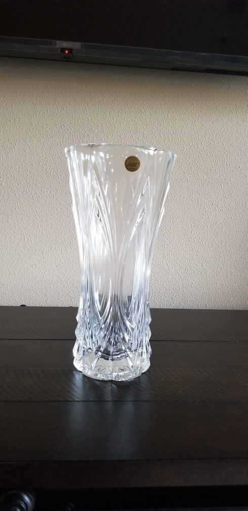 Cristal D'Arques France Genuine Lead Crystal Vase 12"×6" 