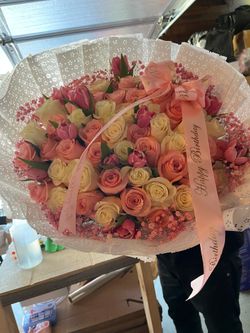 Pink and white bouquet