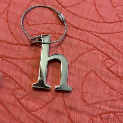 Shiny Silver Heavy Lower Case Letter "h" Key Chain Wire Twist Open/ Close Clasp  I have 2 in stock