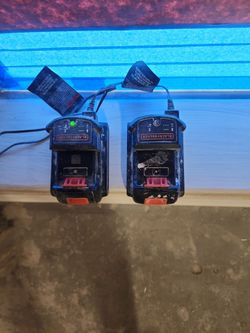 2 Black & Decker batteries and chargers
