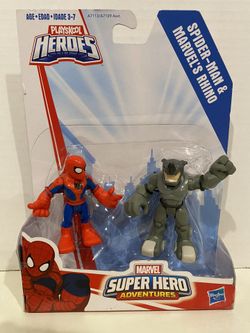 Playskool Marvel Super Hero Adventures Spider Man and Rhino 2 Pack