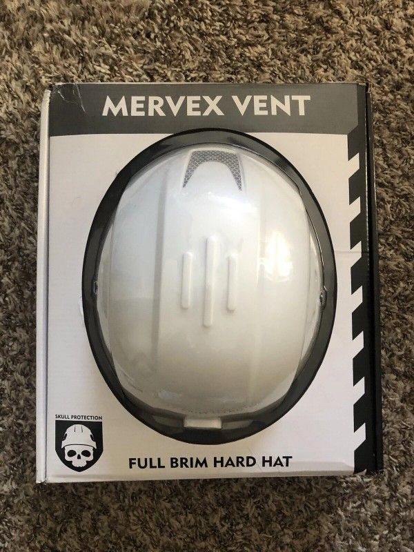 GREEN DEVIL Full Brim Hard Hat/ANSI Class C Safety Helmet, Vented Mervex Vent, Lightweight (White