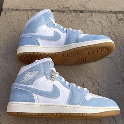 New Nike air Jordan 1 mid SE white blue denim Women’s 11, Men’s 9.5