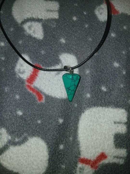 Clasp Turquoise Color Pendant Black Cord Necklace