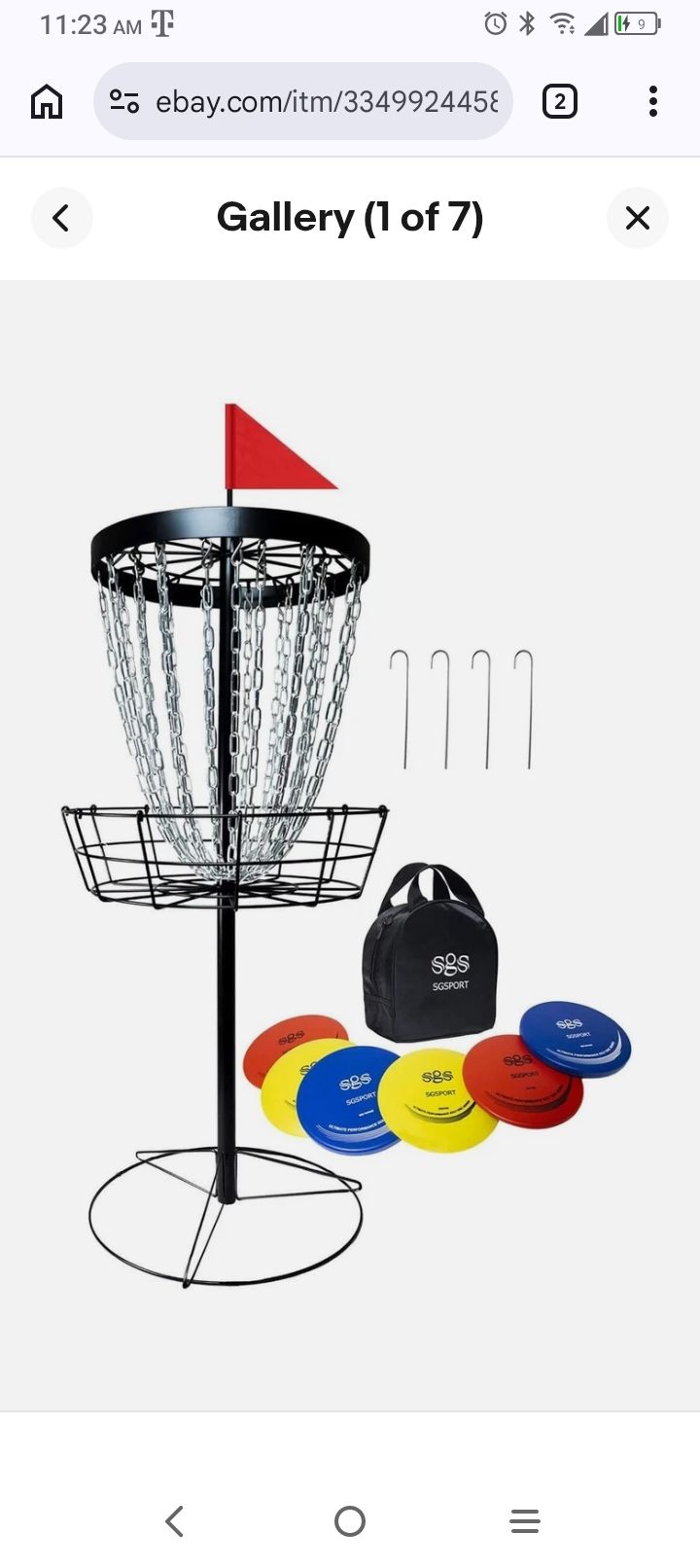 SGSPORT Disc golf basket with discs NEW
