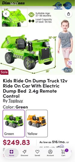 Kids drivable dump truck located in Chatsworth California