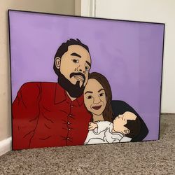 Glass Paintings Family, Friends, Pets, Anime & Cartoon Portraits Available LOCATED IN COVINA