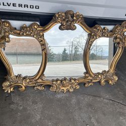 Hollywood Regency Triple Mirror