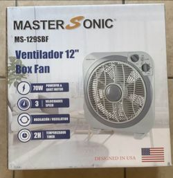 Master Sonic Ventilator 12 inch Box Fan (White) (See description)