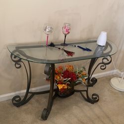 Crystal and Luxury Brass End Table