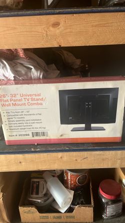 Universal flat panel TV stand wall mount combo
