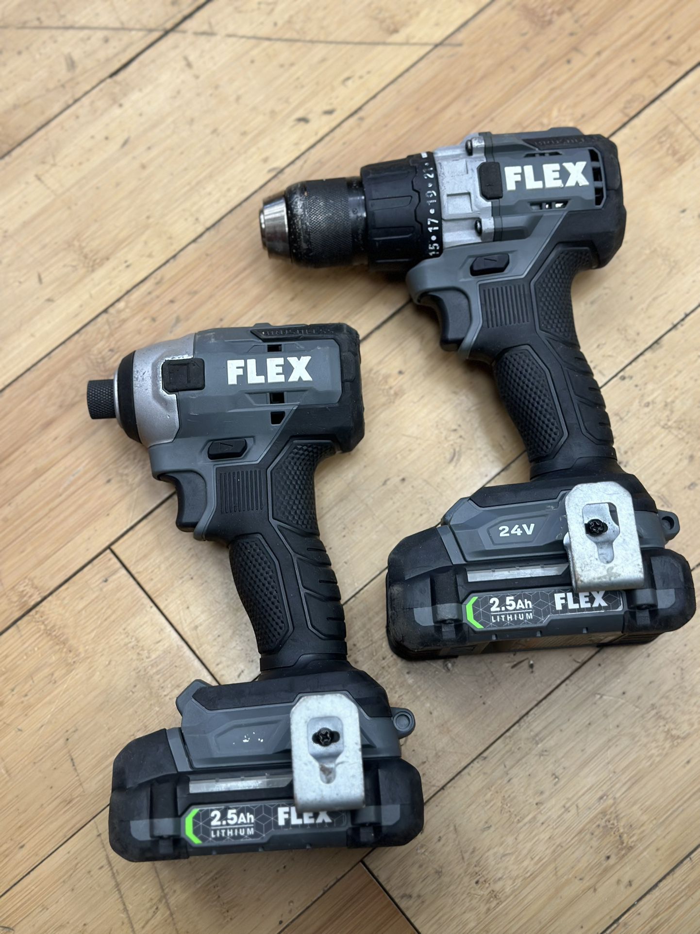 Flex 24v Drill & Impact Driver W/batteries
