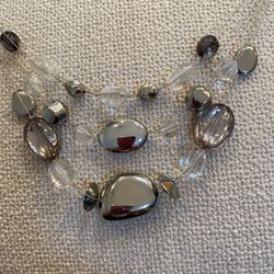 Silver N Black Necklace