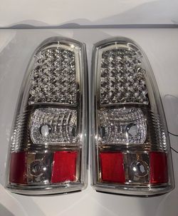 2003 to 2006 Chevy Silverado Chrome/Clear LED Reverse Lamps Taillights micas Calaveras