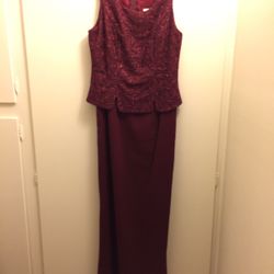 Maroon Floor Length Dress Size Small