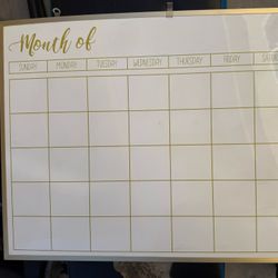 Magnetic Dry Eraser Board Monthly Planner