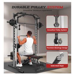 OPPSDECOR Smith Machine Power Rack for Home Gym